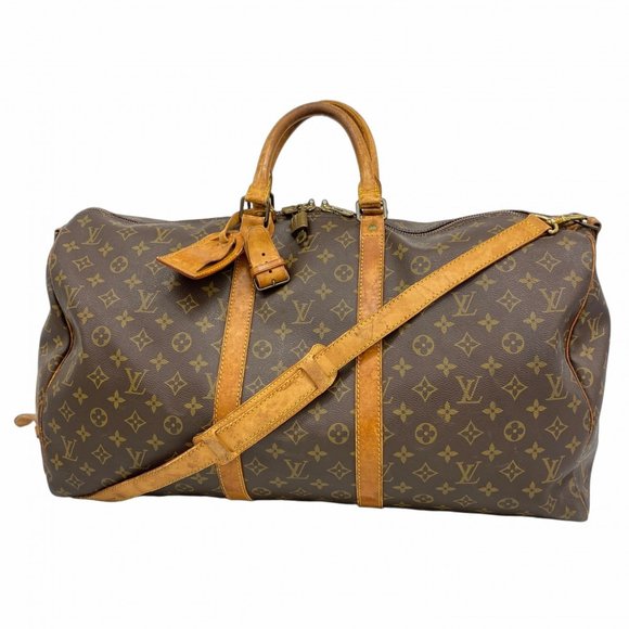 LOUIS VUITTON Brown Monogram Keepall Bandouliere 55 Boston Bag - Picture 1 of 16